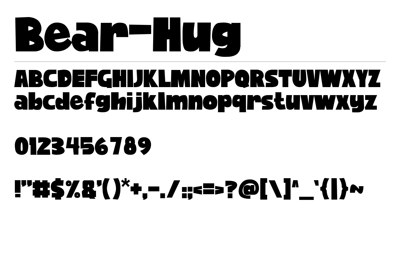 Bear-Hug Font preview