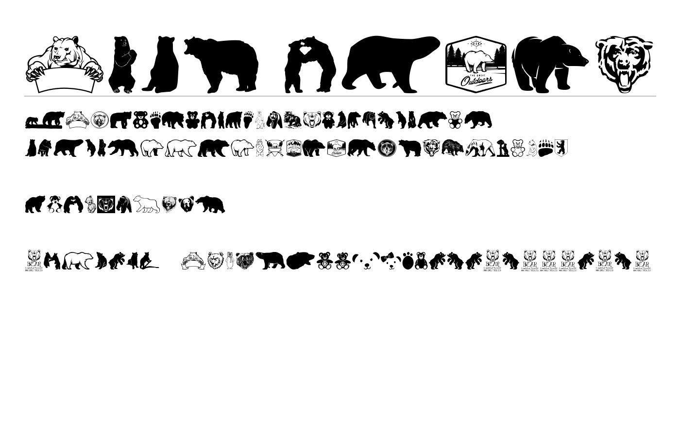 Bear Icons Font preview