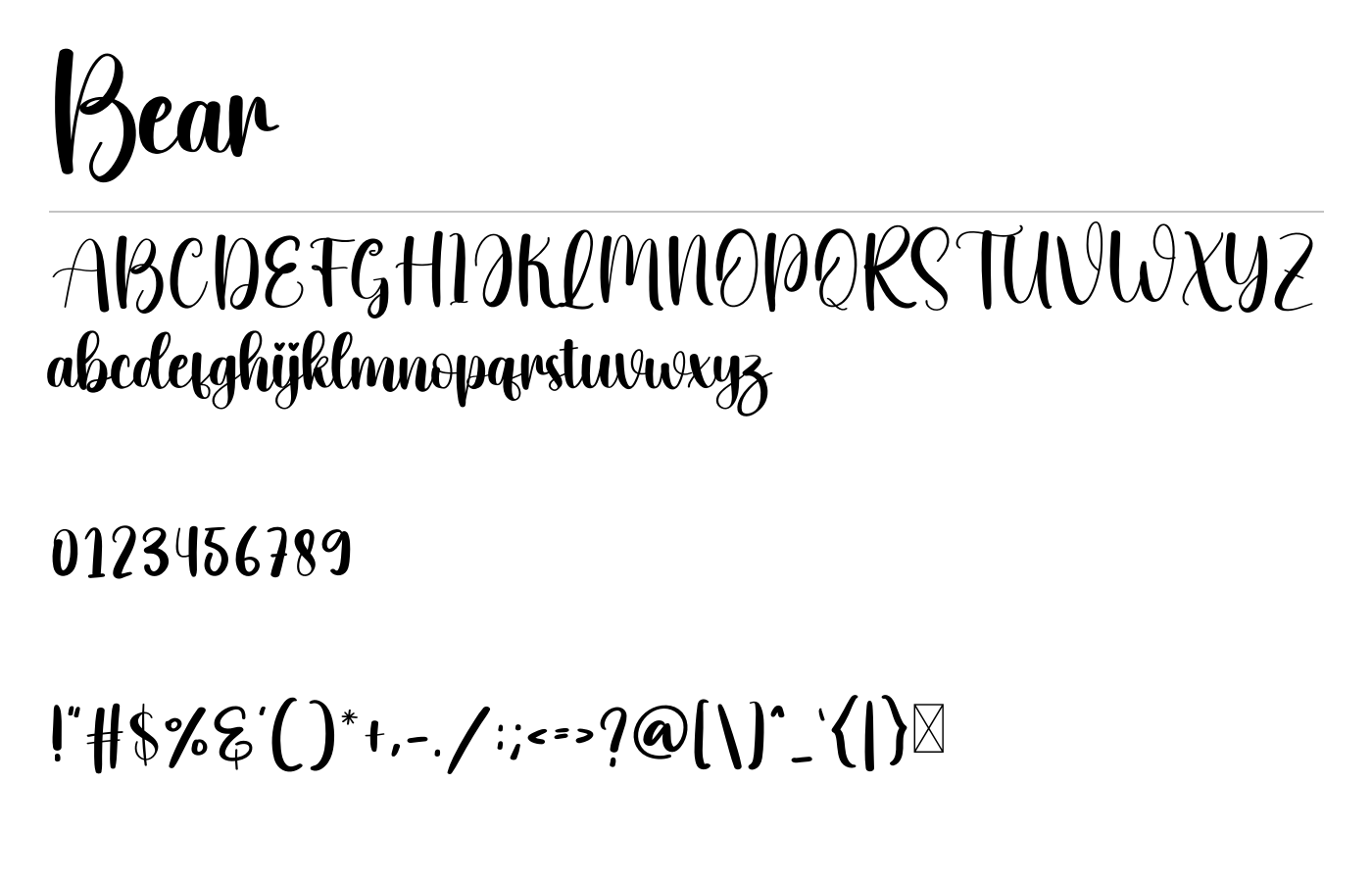 Bear Font preview