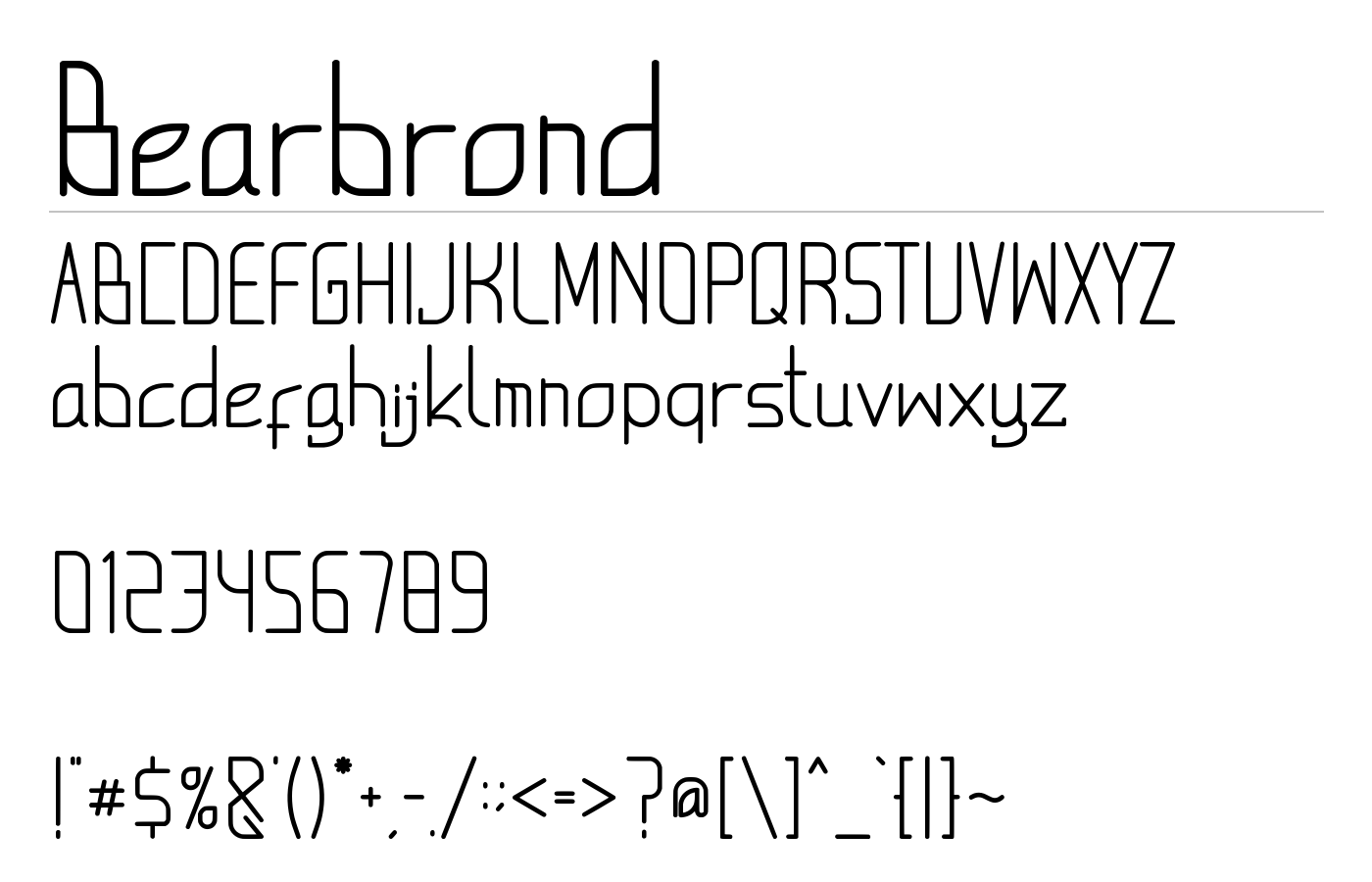 Bearbrond Font preview