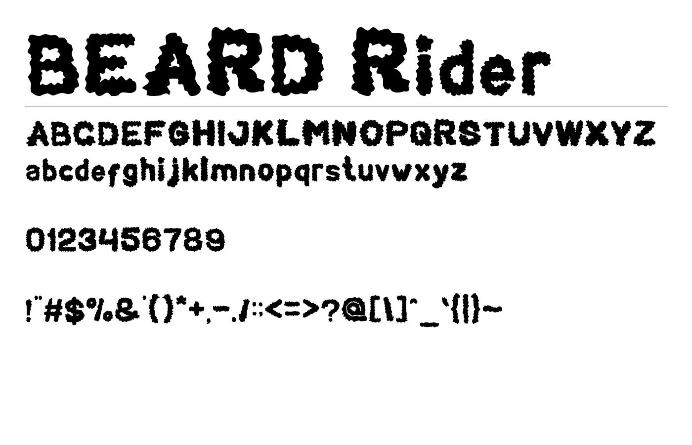 BEARD Rider Font preview