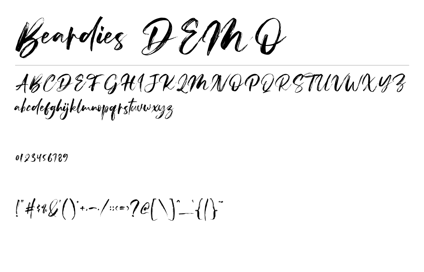 Beardies DEMO Font preview