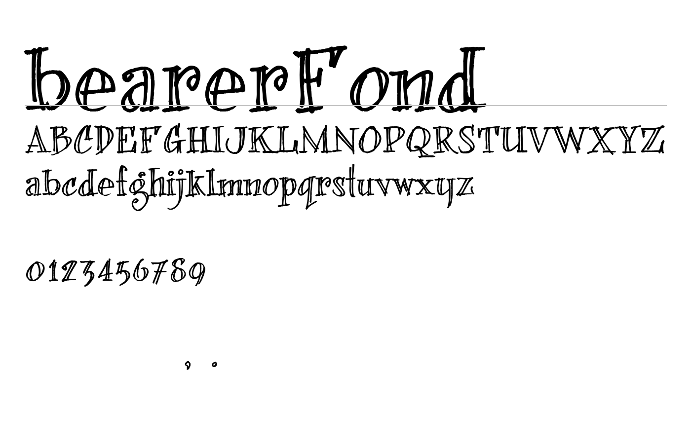 bearerFond Font preview