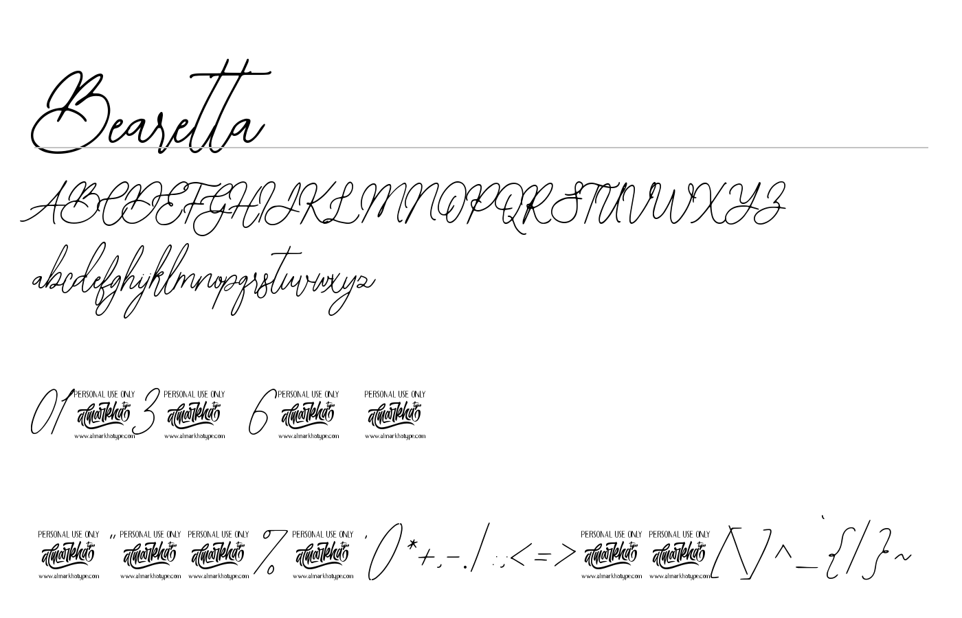 Bearetta Font preview