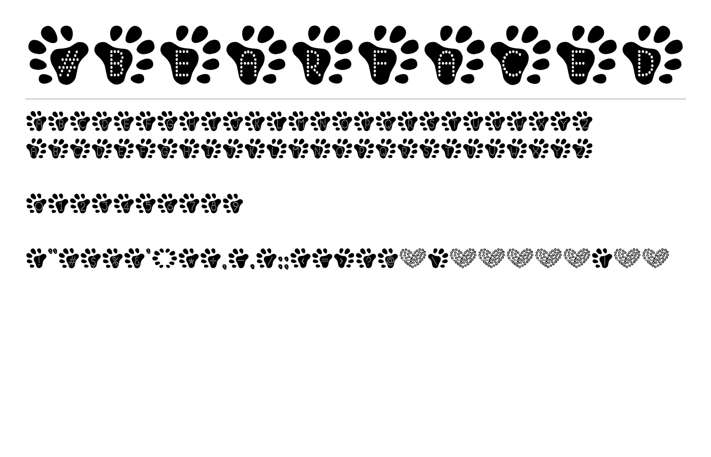 #bearfaced Font preview
