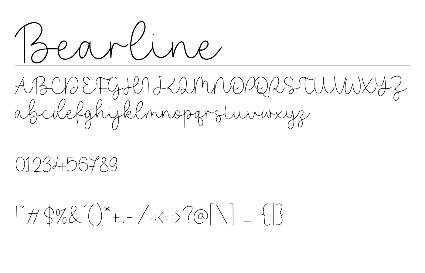Bearline Font preview