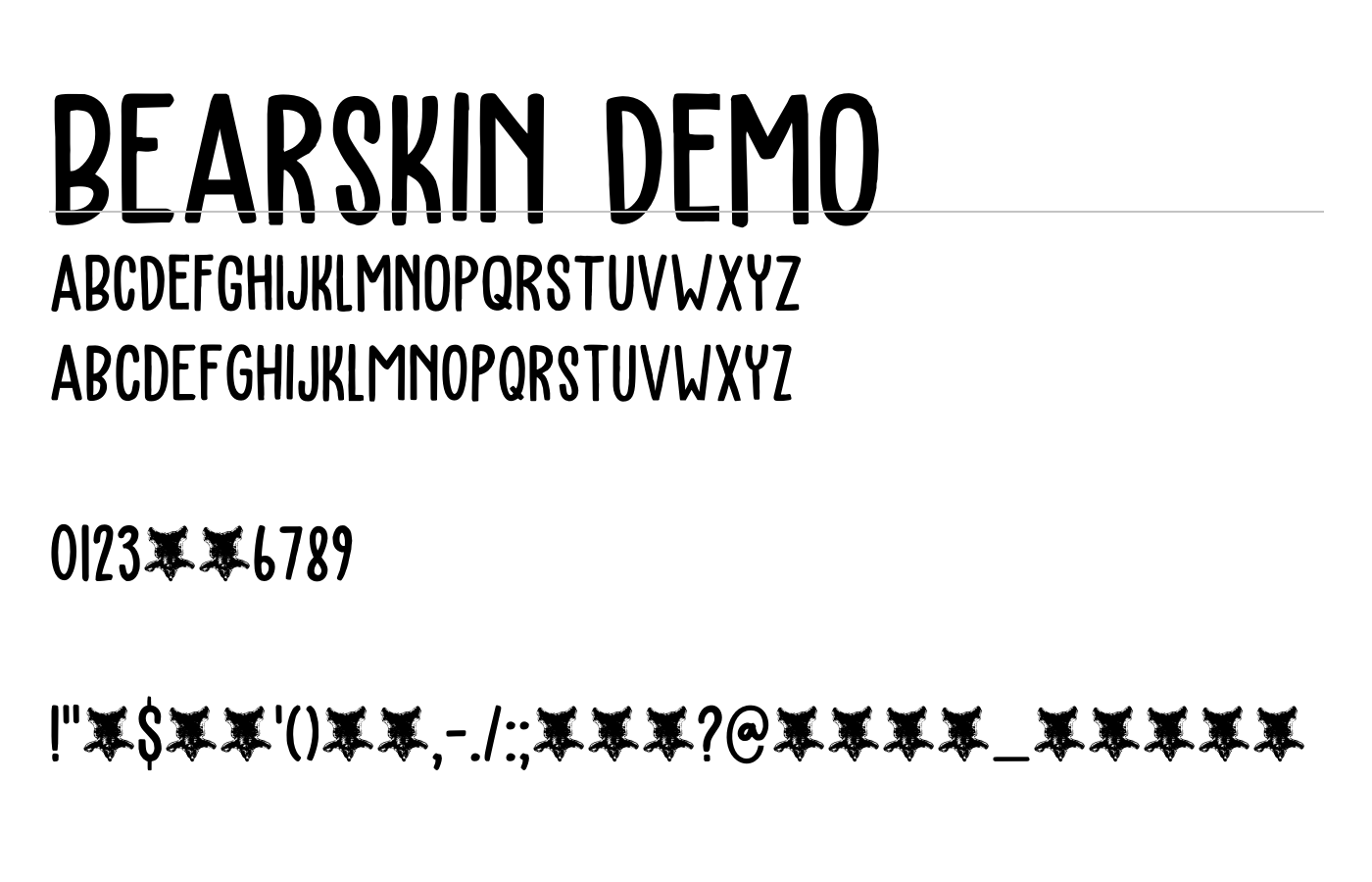Bearskin DEMO Font preview