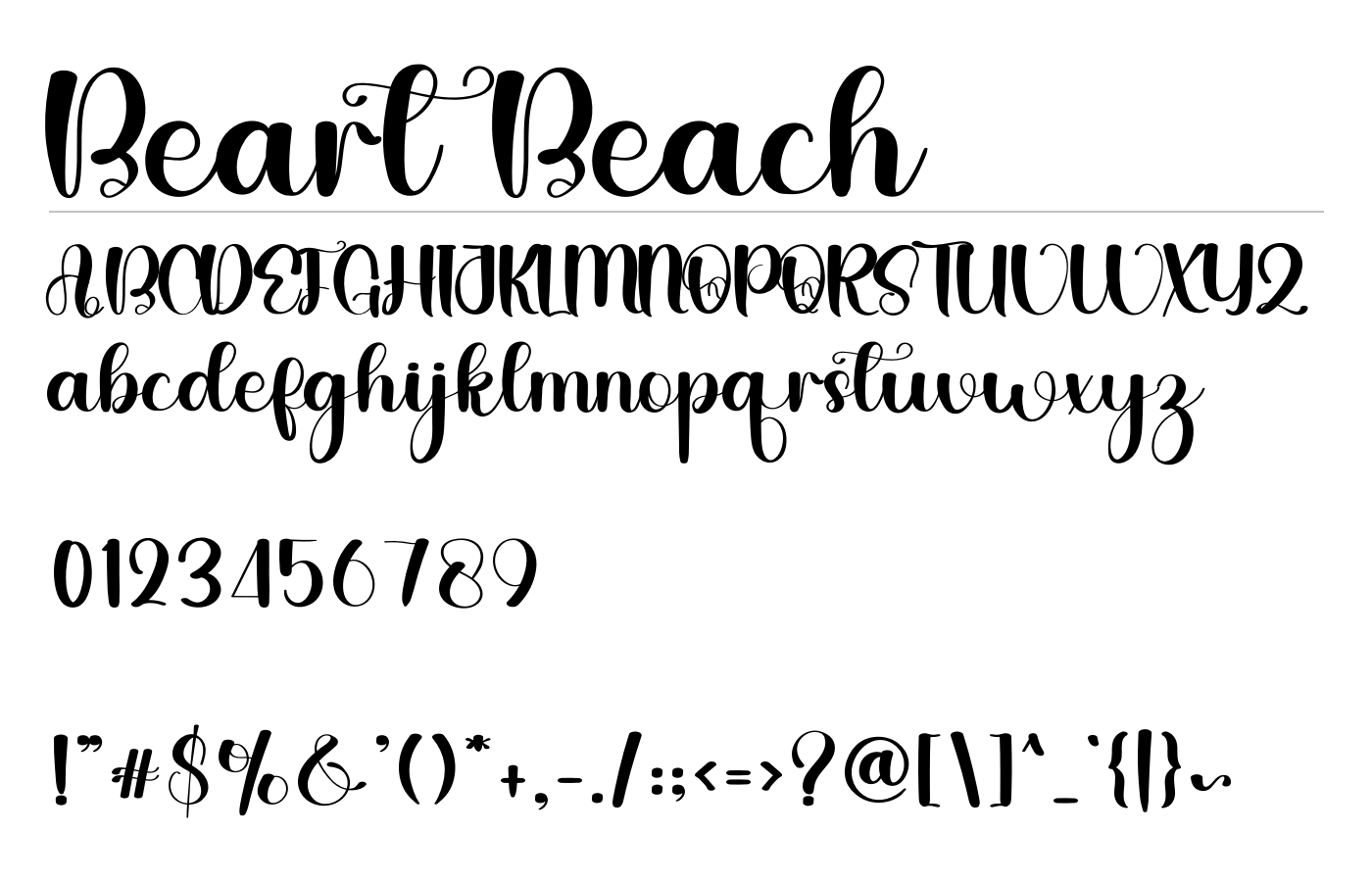 Beart Beach Font preview