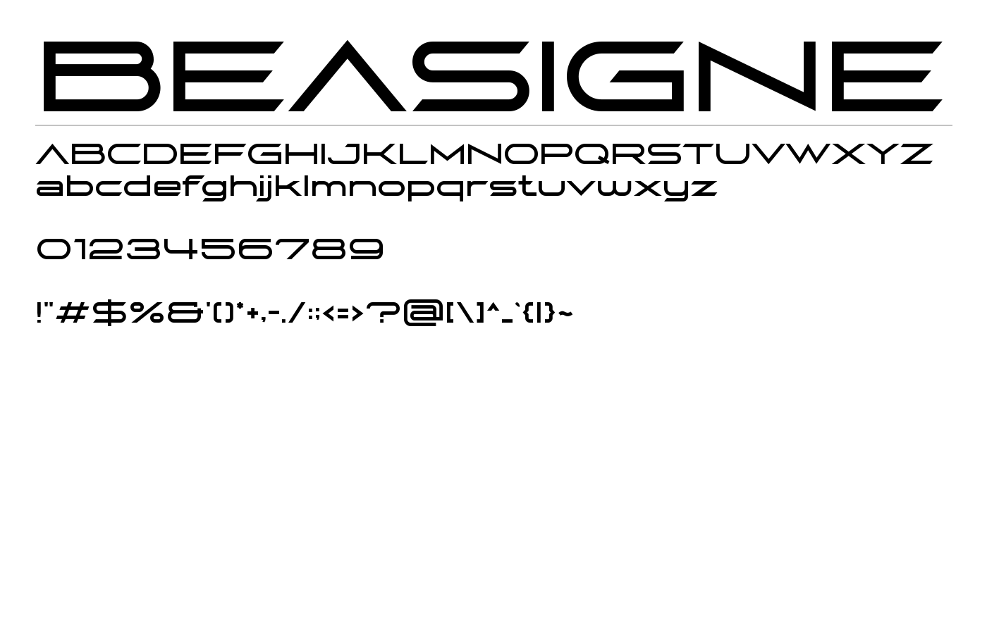 BEASIGNE Font preview