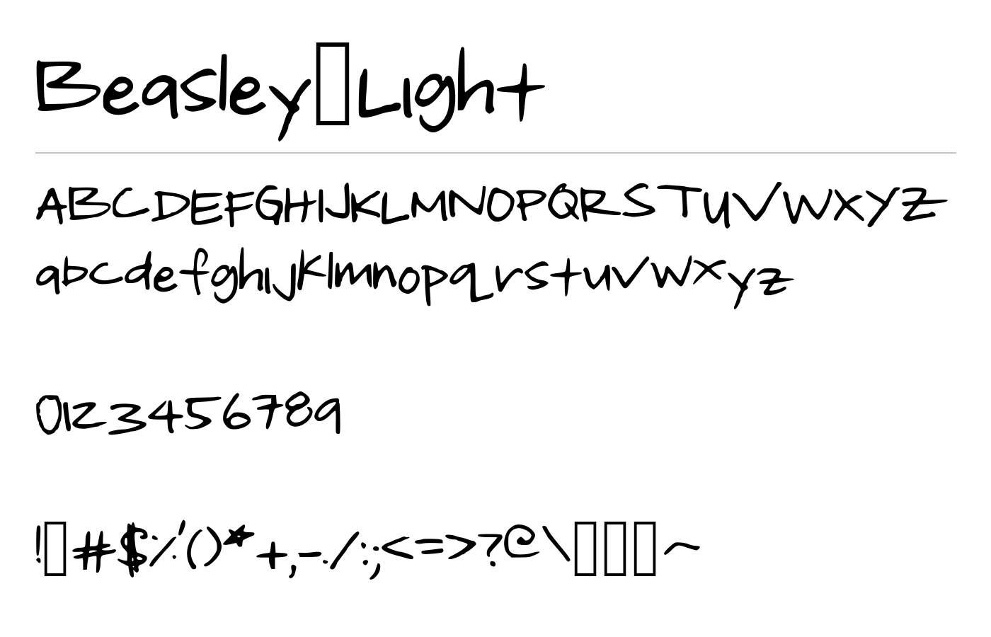 Beasley_Light Font preview