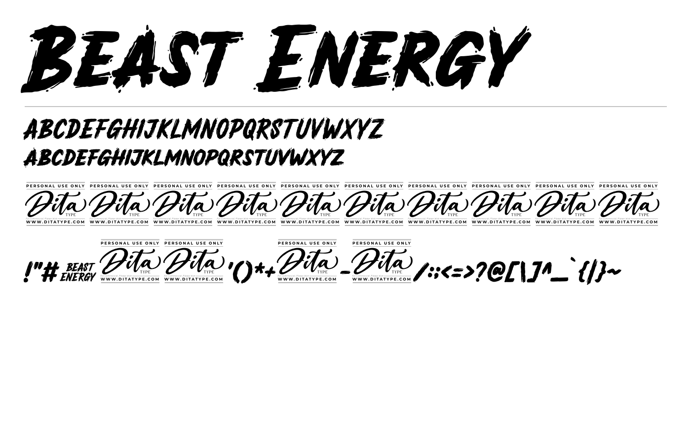 Beast Energy Font preview