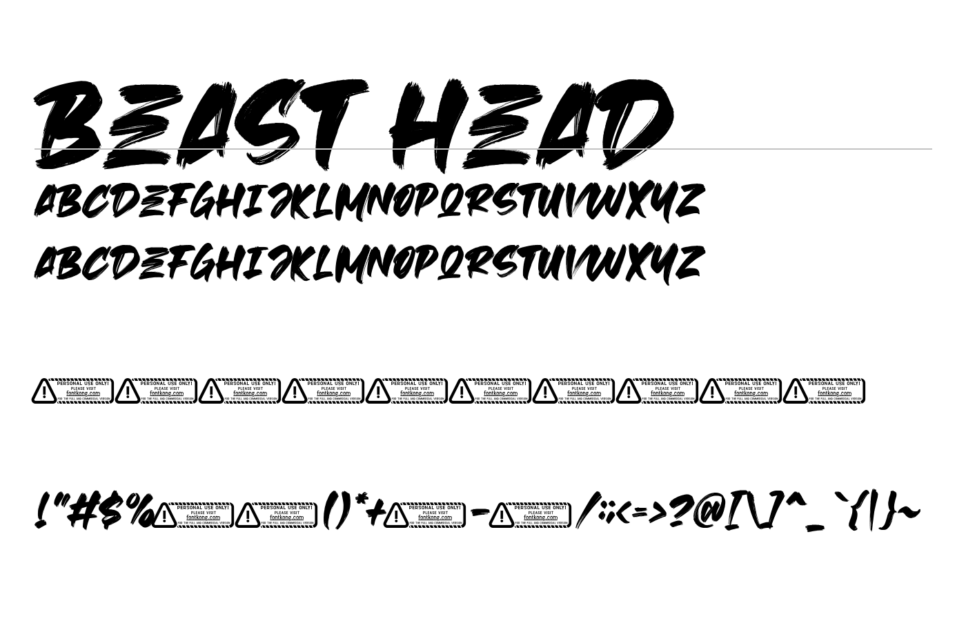 Beast Head Font preview