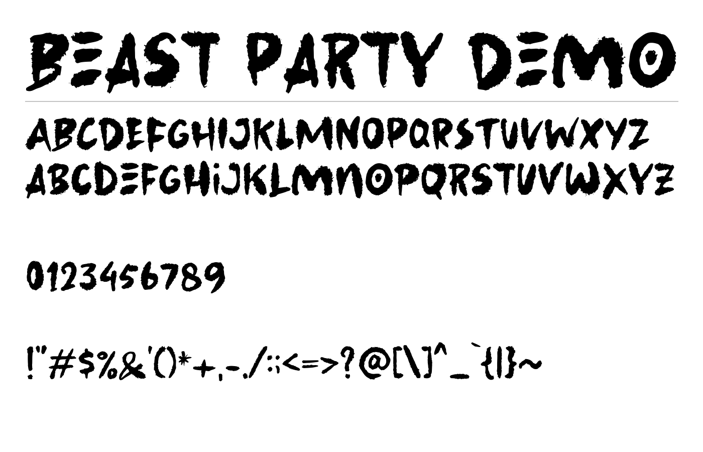 Beast Party Demo Font preview