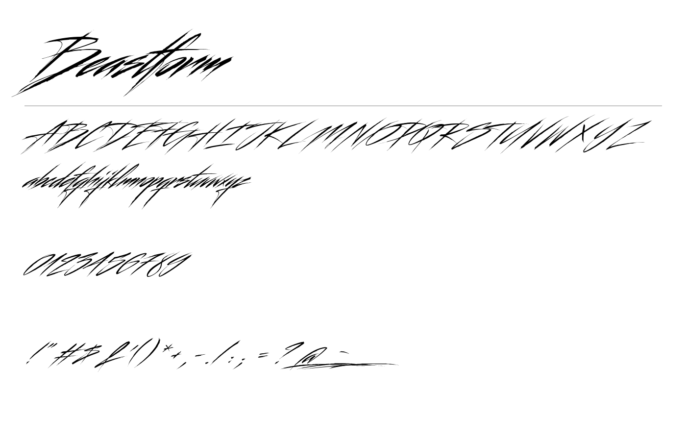 Beastform Font preview