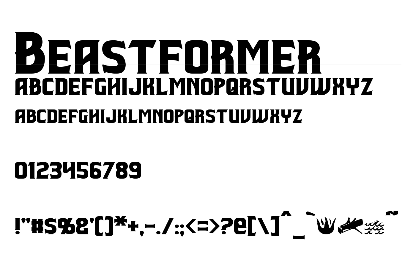 Beastformer Font preview