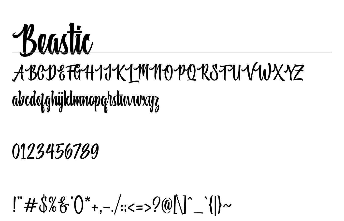 Beastic Font preview