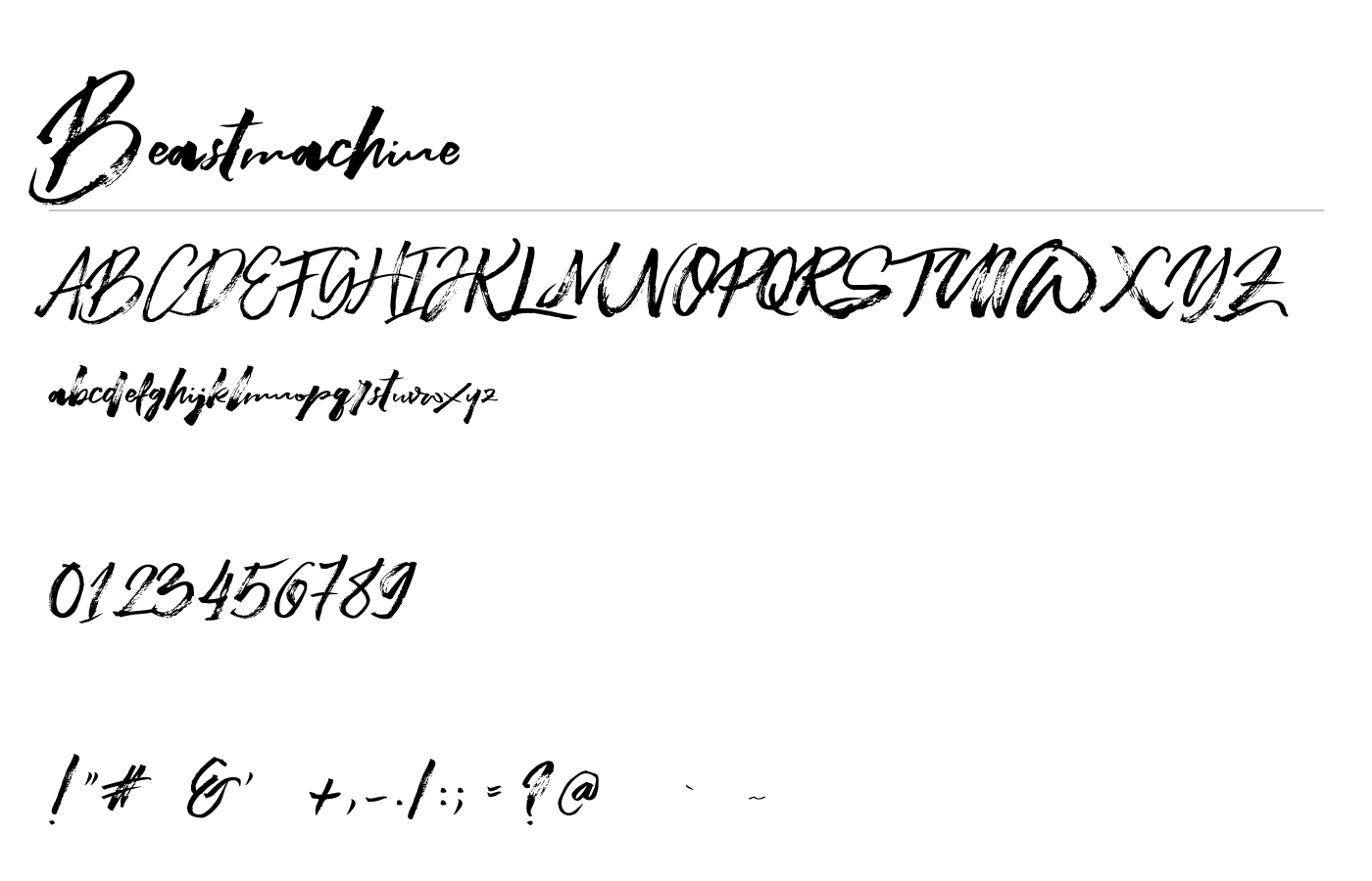 Beastmachine Font preview