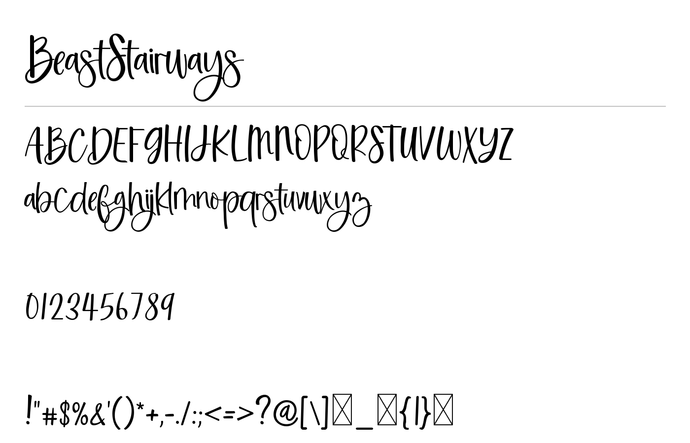 BeastStairways Font preview