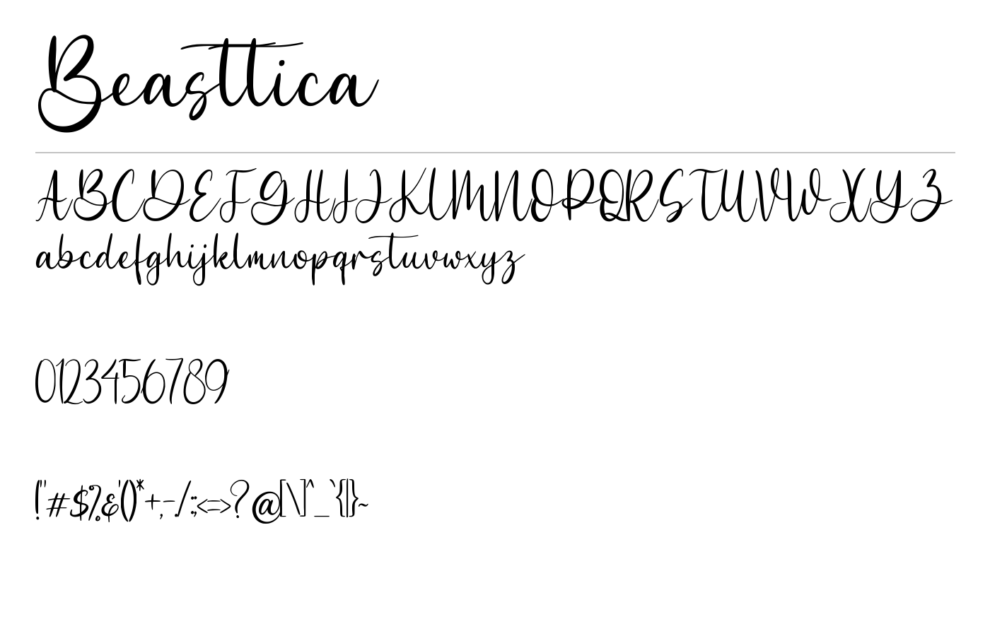 Beasttica Font preview