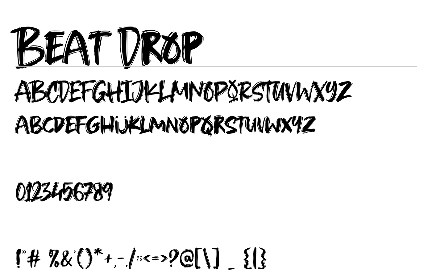 Beat Drop Font preview