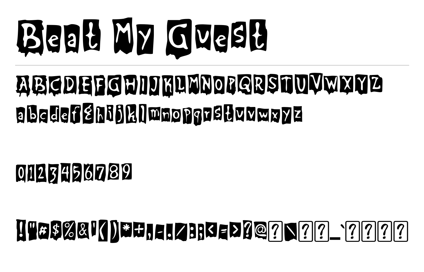 Beat My Guest Font preview