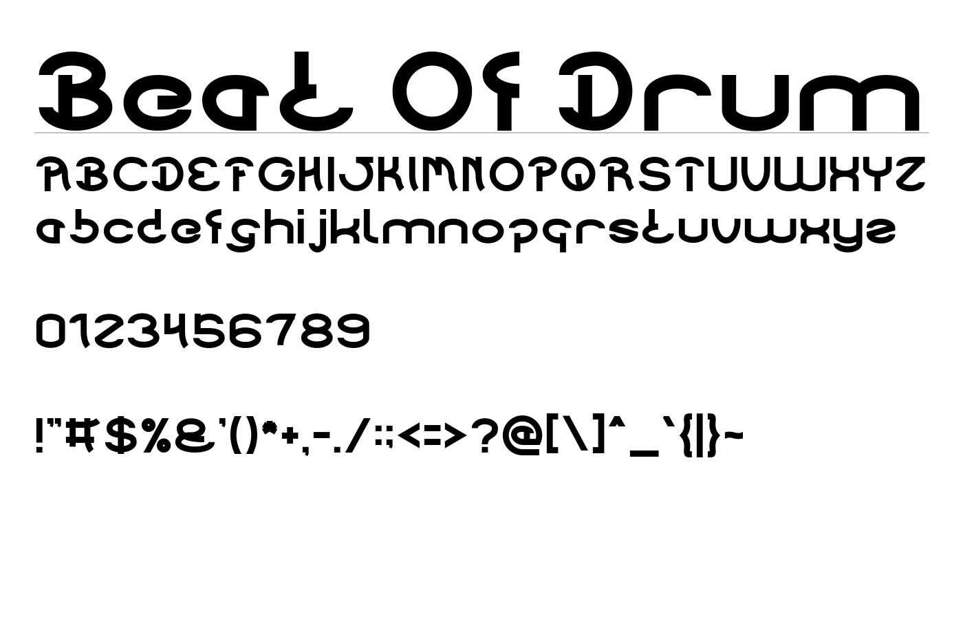 Beat Of Drum Font preview