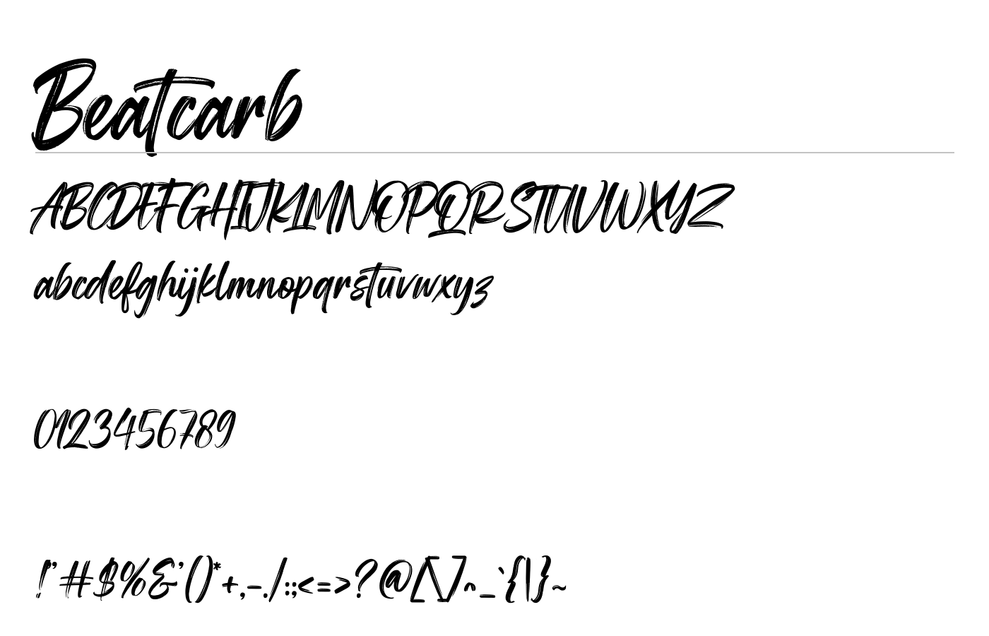 Beatcarb Font preview