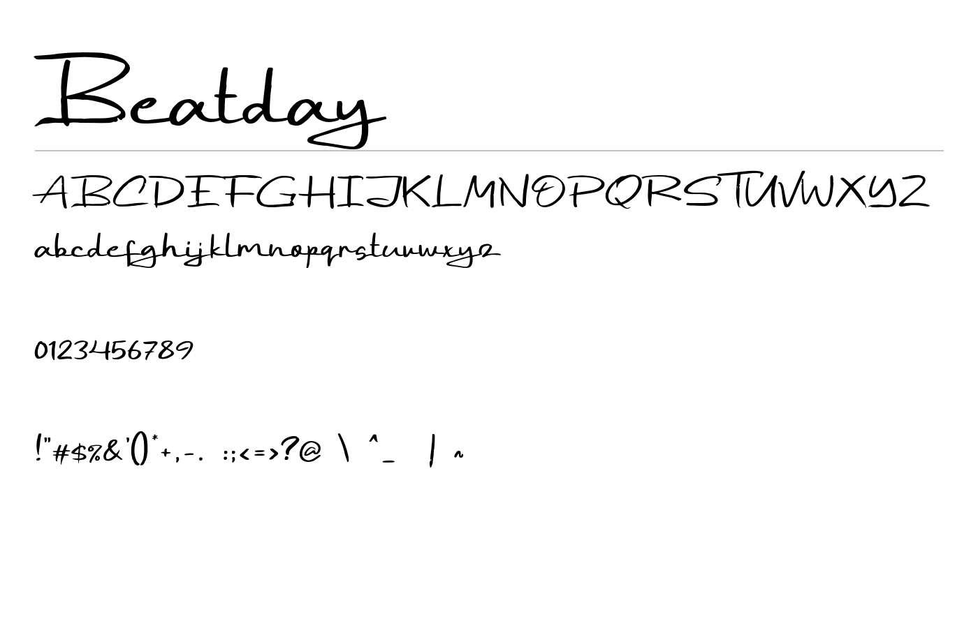 Beatday Font preview