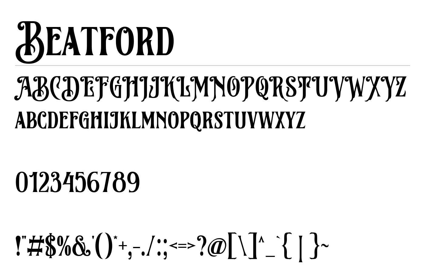 Beatford Font preview