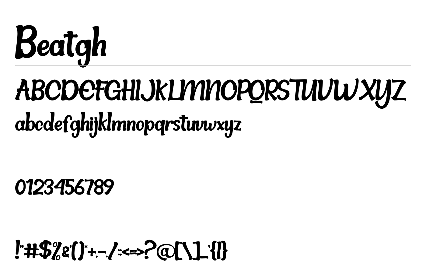 Beatgh Font preview