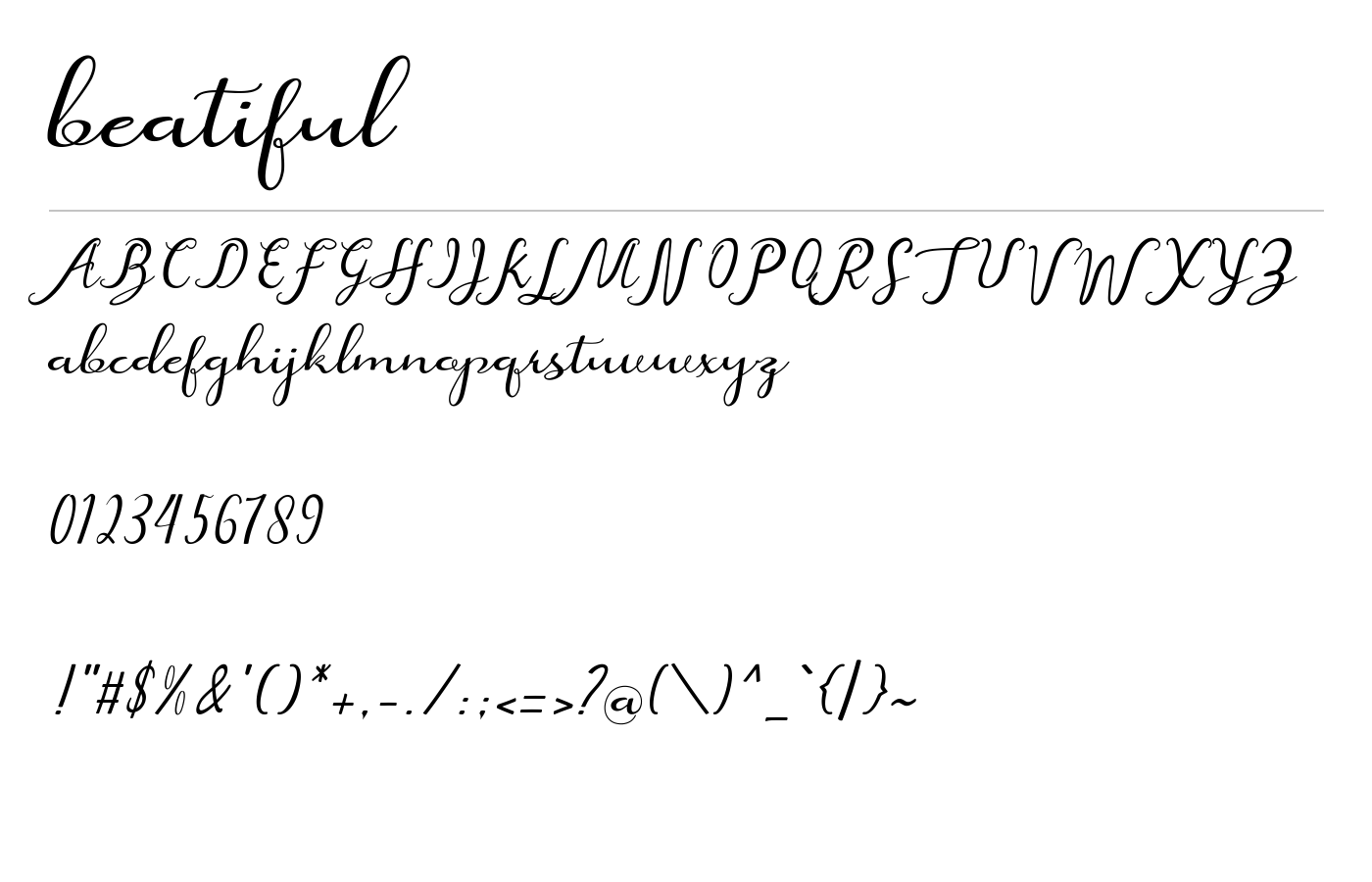beatiful Font preview