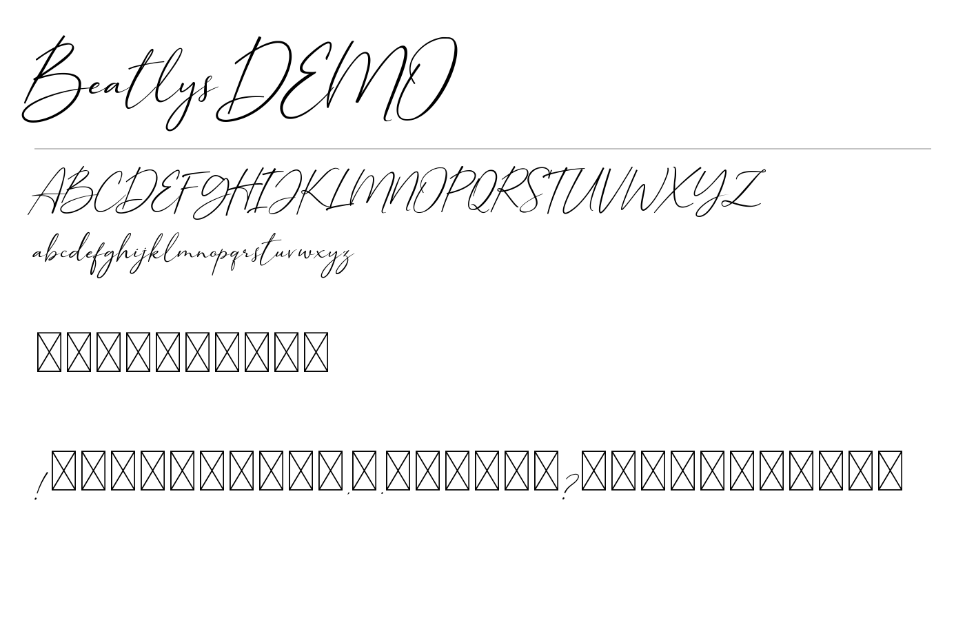 Beatlys DEMO Font preview