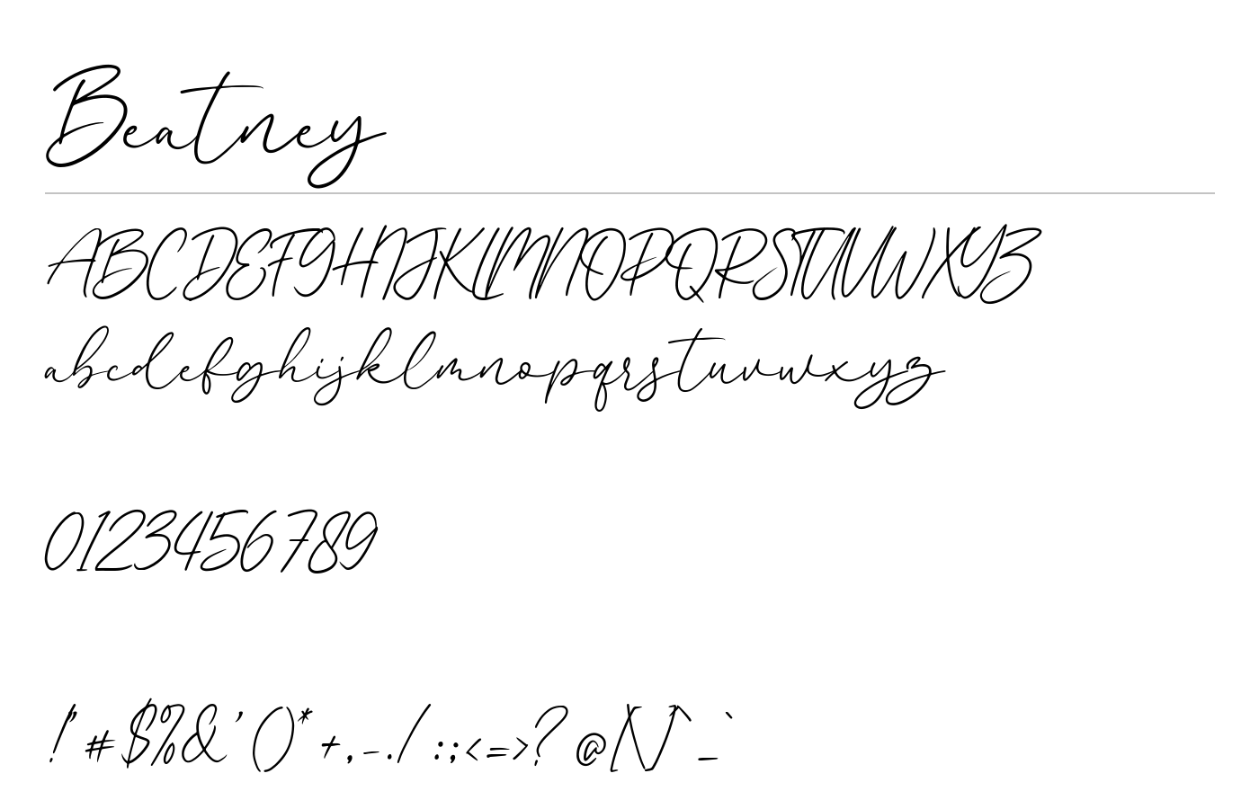 Beatney Font preview