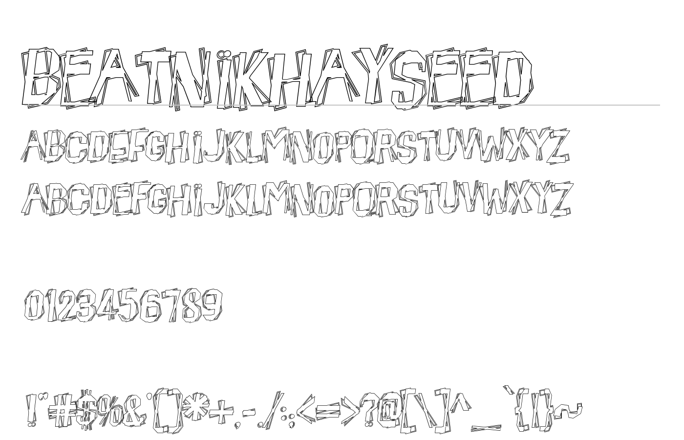 BeatnikHayseed Font preview