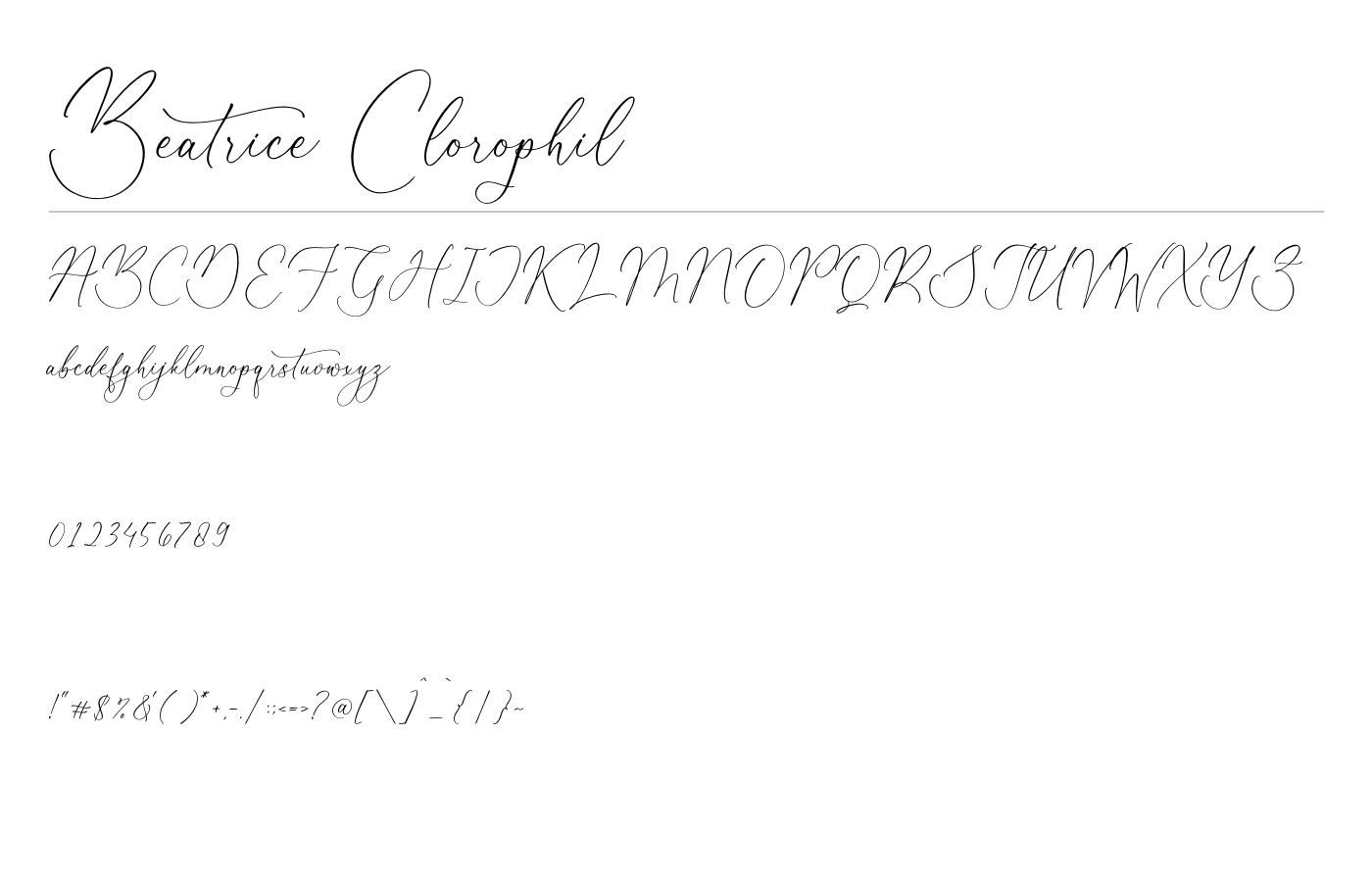Beatrice Clorophil Font preview