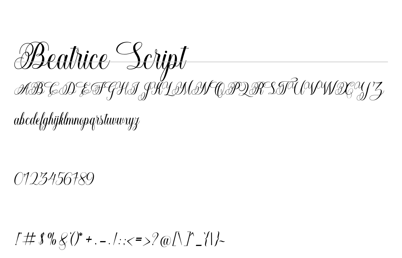 Beatrice Script Font preview