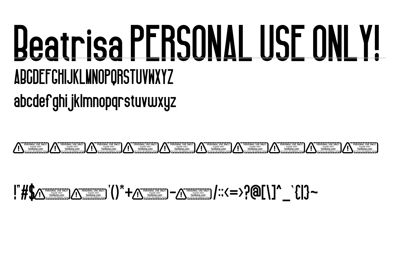 Beatrisa PERSONAL USE ONLY! Font preview