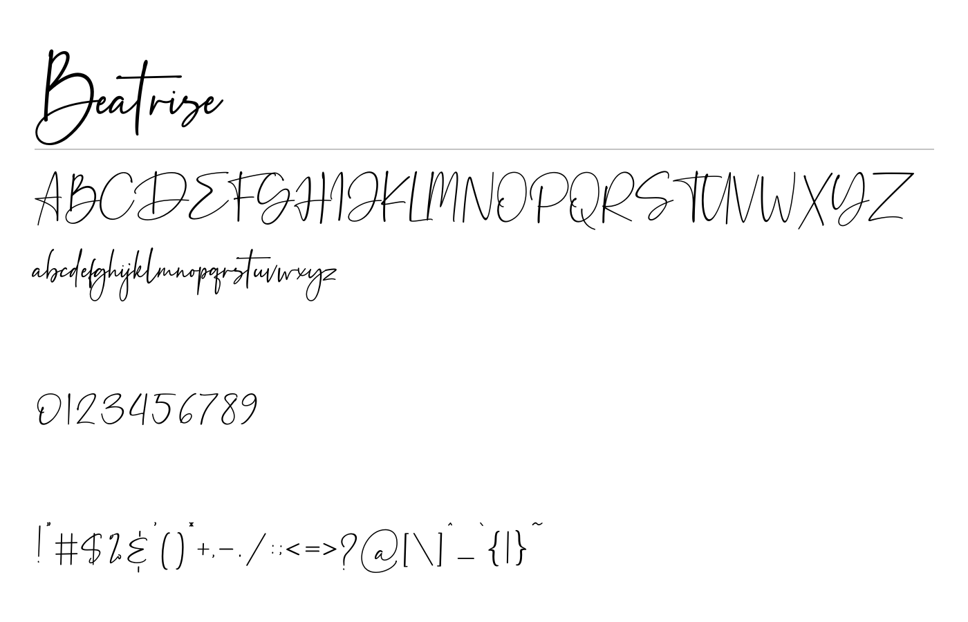 Beatrise Font preview