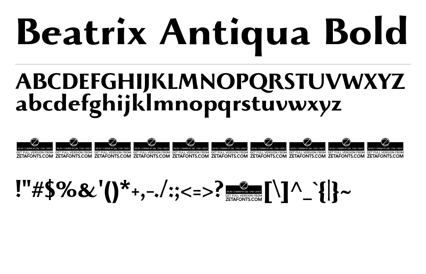 Beatrix Antiqua Font preview