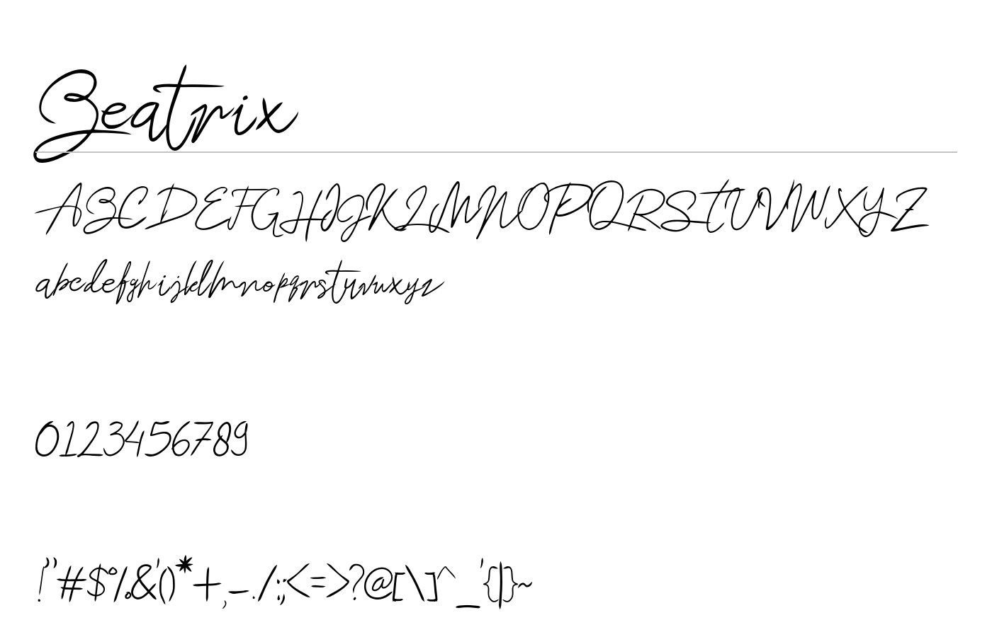 Beatrix Font preview