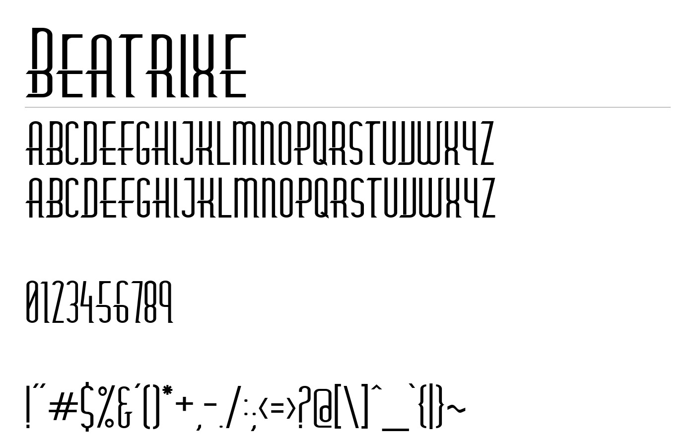 Beatrixe Font preview