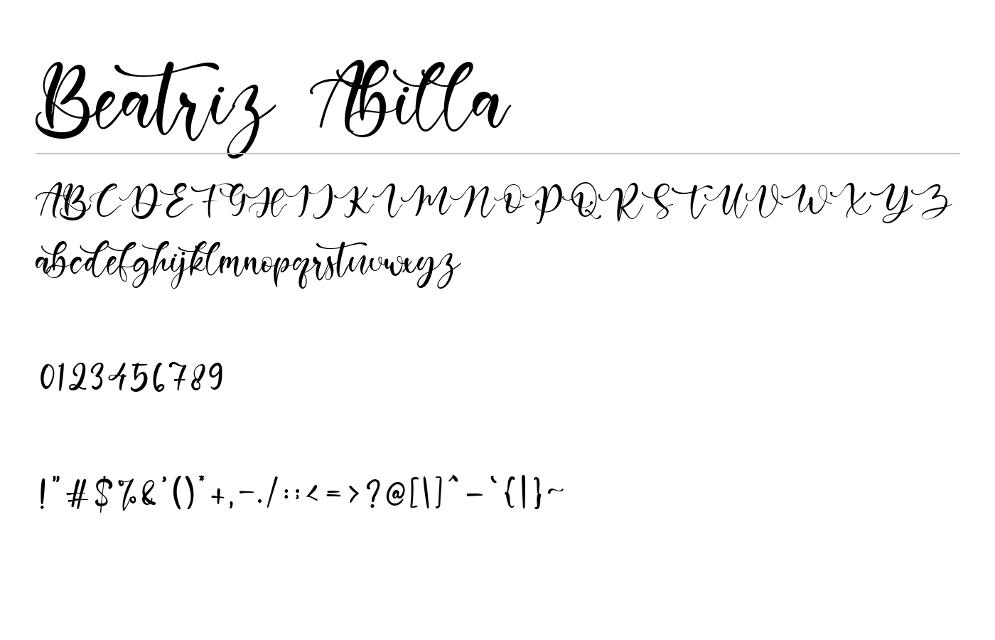 Beatriz Abilla Font preview