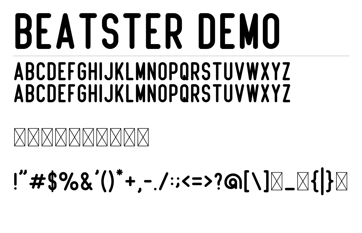 Beatster Demo Font preview