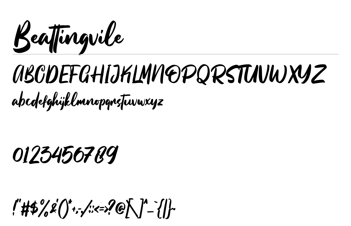 Beattingvile Script Font preview