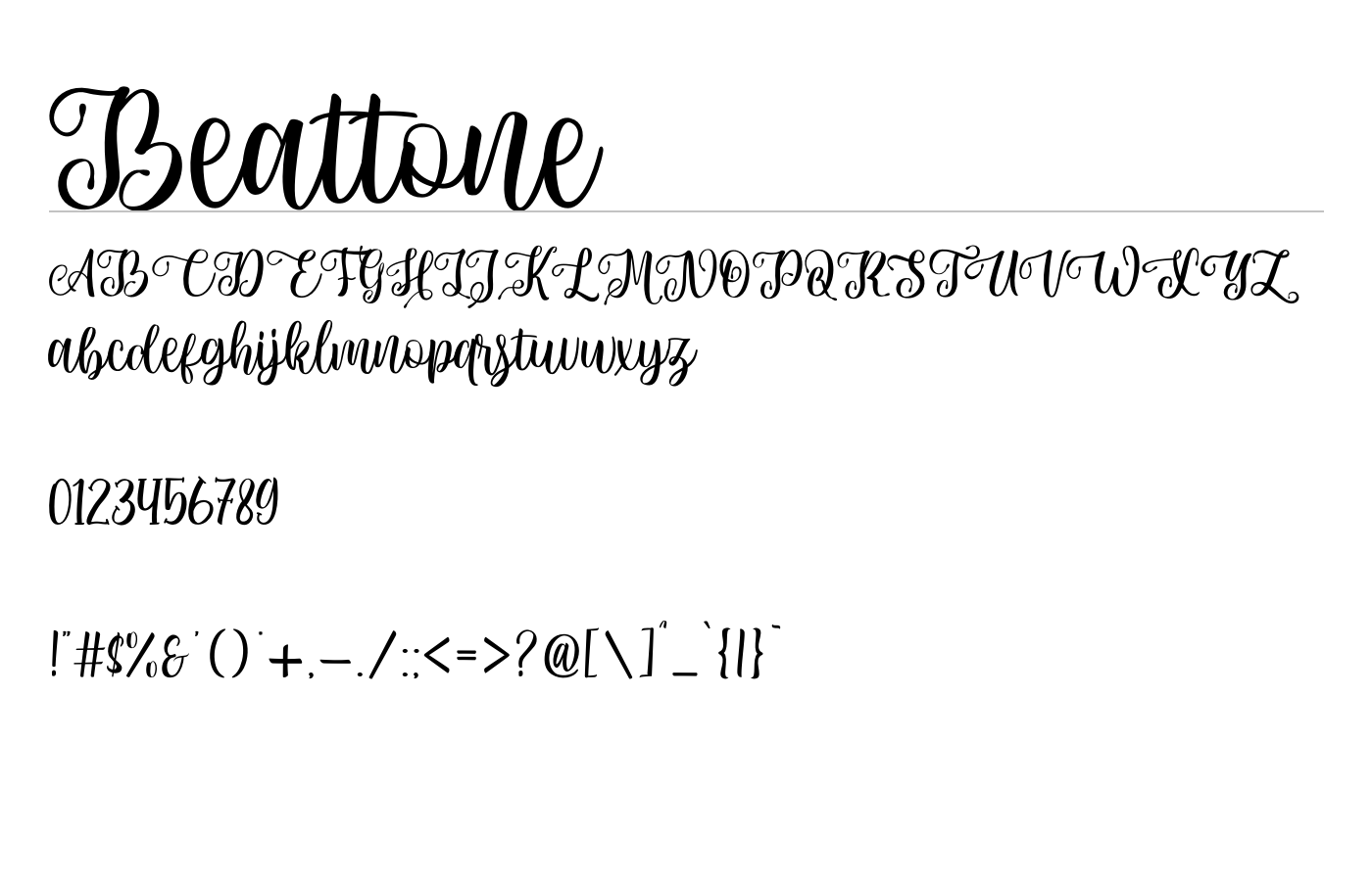 Beattone Font preview