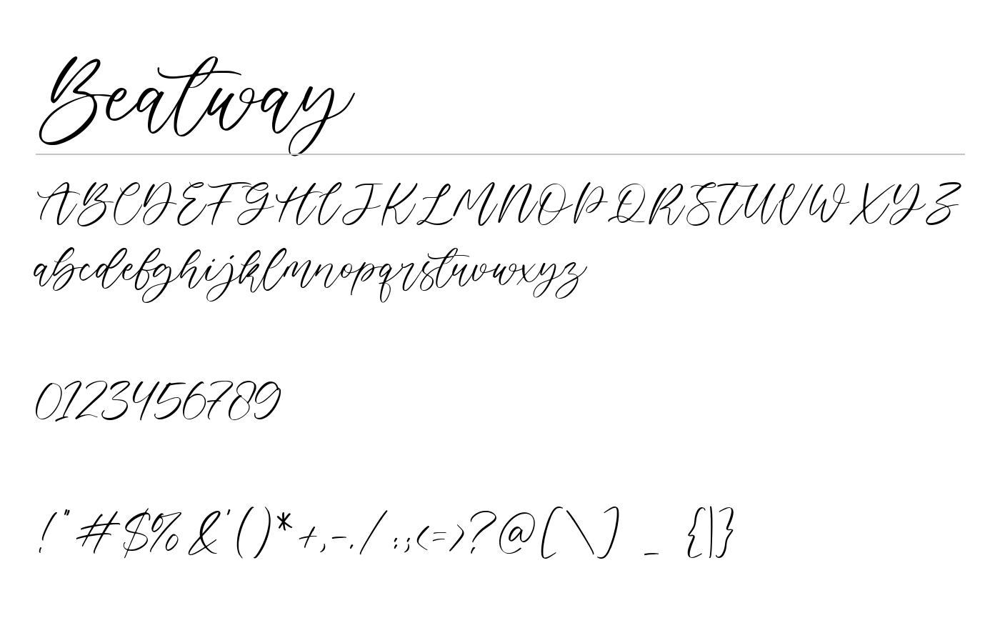 Beatway Font preview