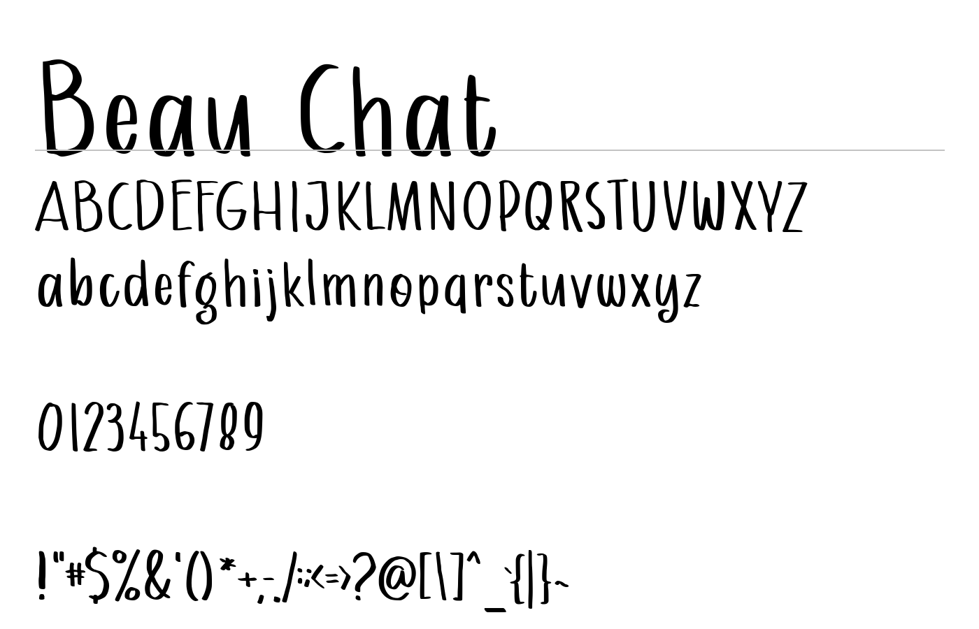 Beau Chat Font preview