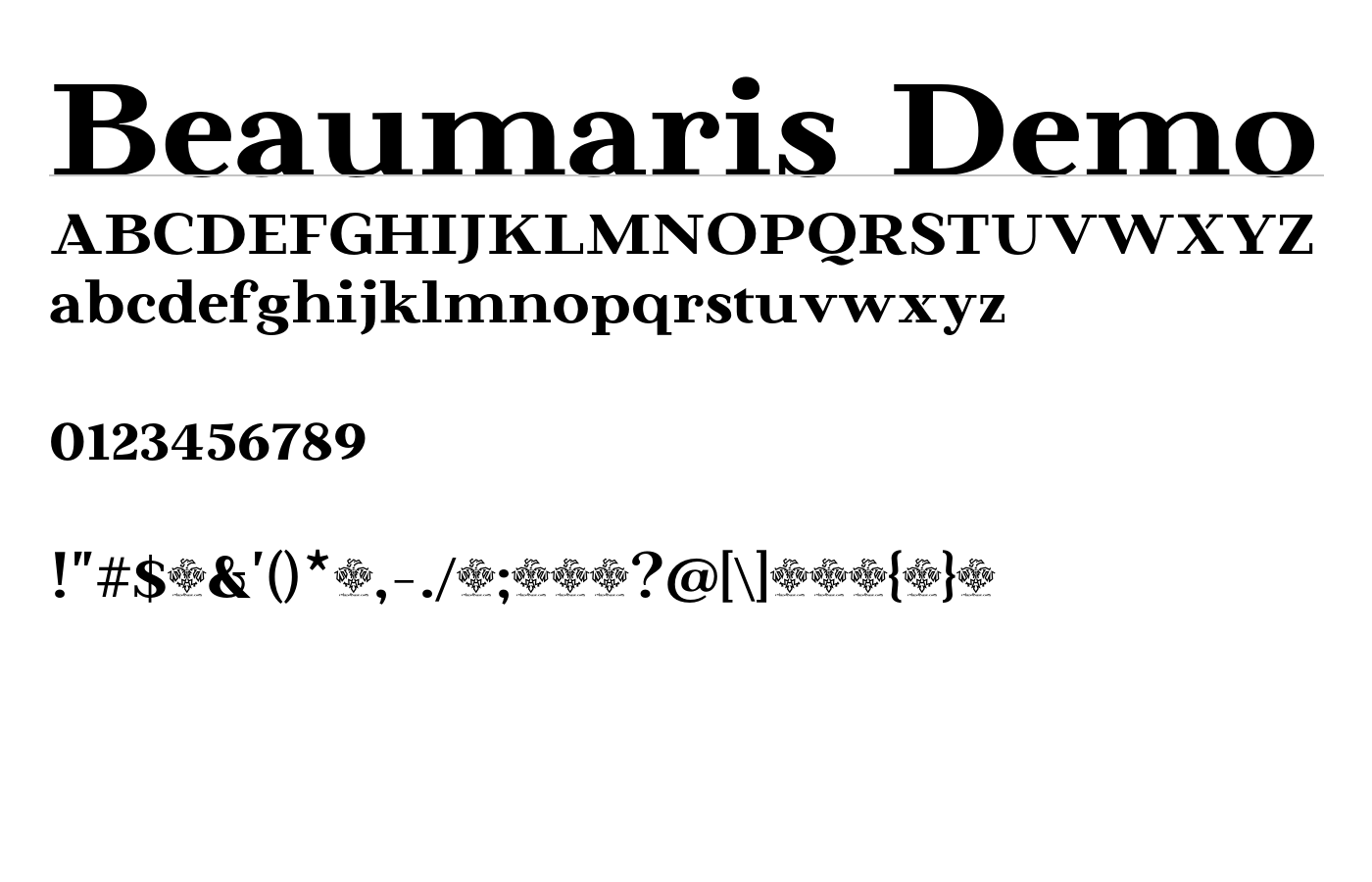 Beaumaris Demo Font preview