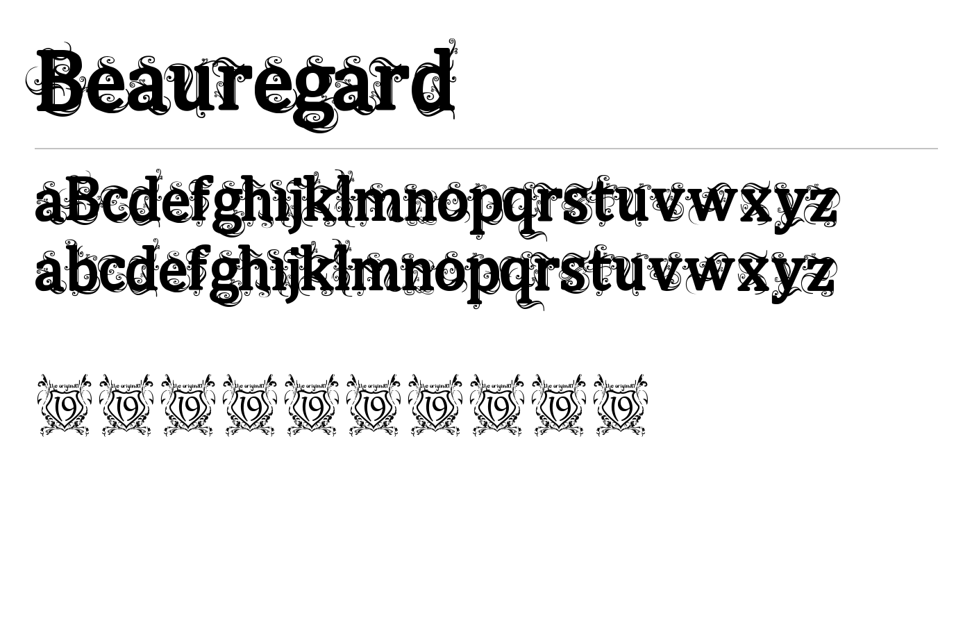 Beauregard Font preview