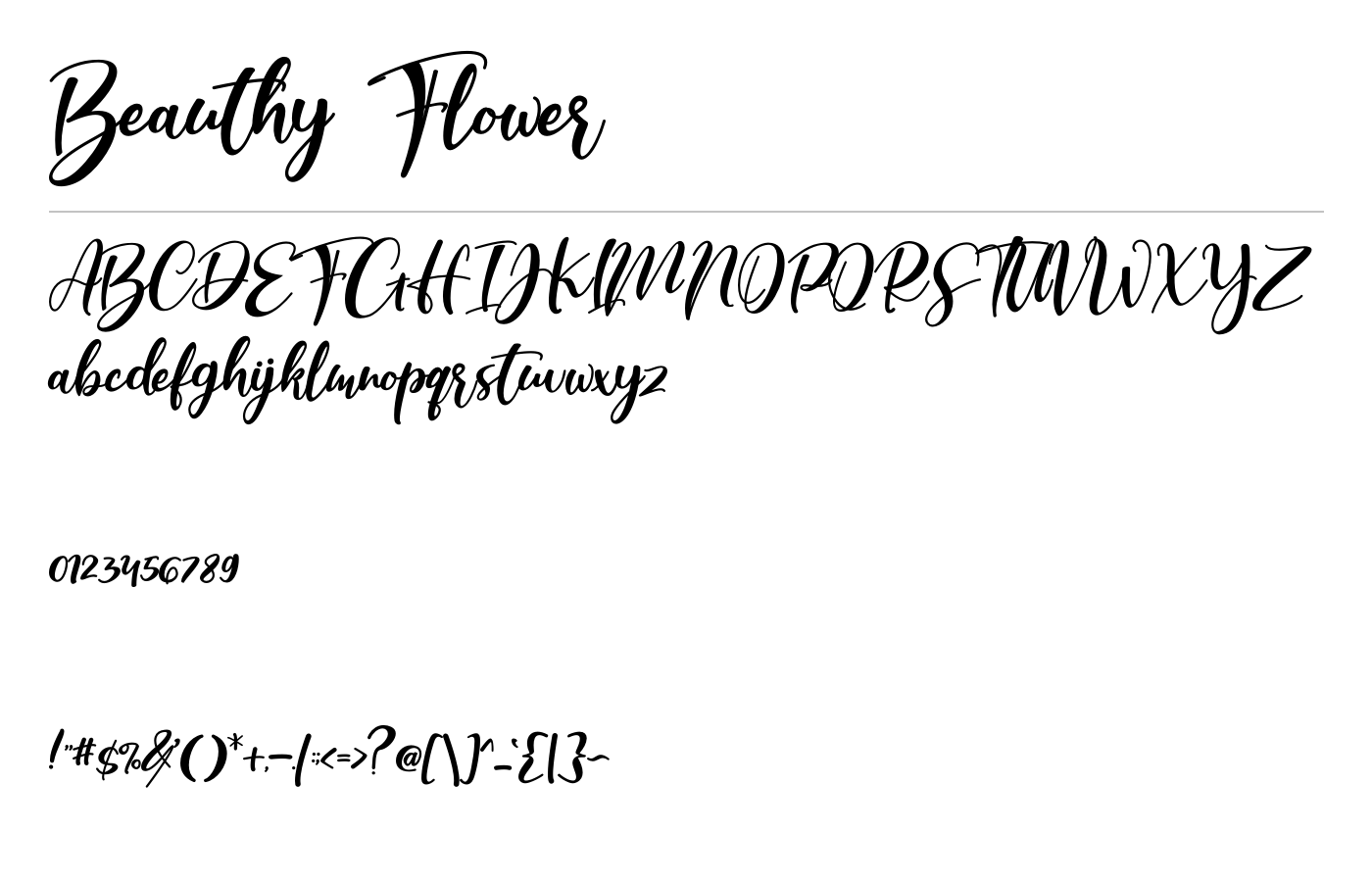 Beauthy Flower Font preview